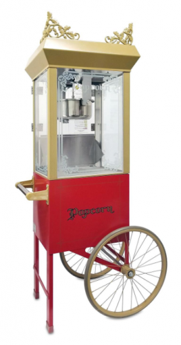Popcorn Machine on Two Wheel Cart